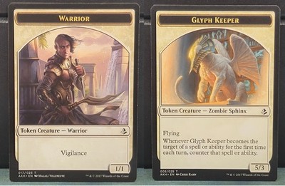 Warrior 017/025 Glyph Keeper 005/025 Token Amonkhet Card Game Near Mint TCG