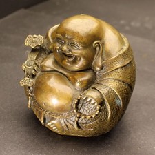 Älterer Maitreya  Budda - Lachender Glücksbuddha Messing Bronze China Tibet