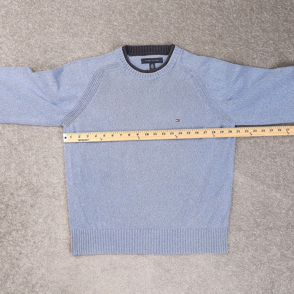 Suéter Pullover Tommy Hilfiger Tejido Logo Grande Azul Manga Larga Foto 4 de 4