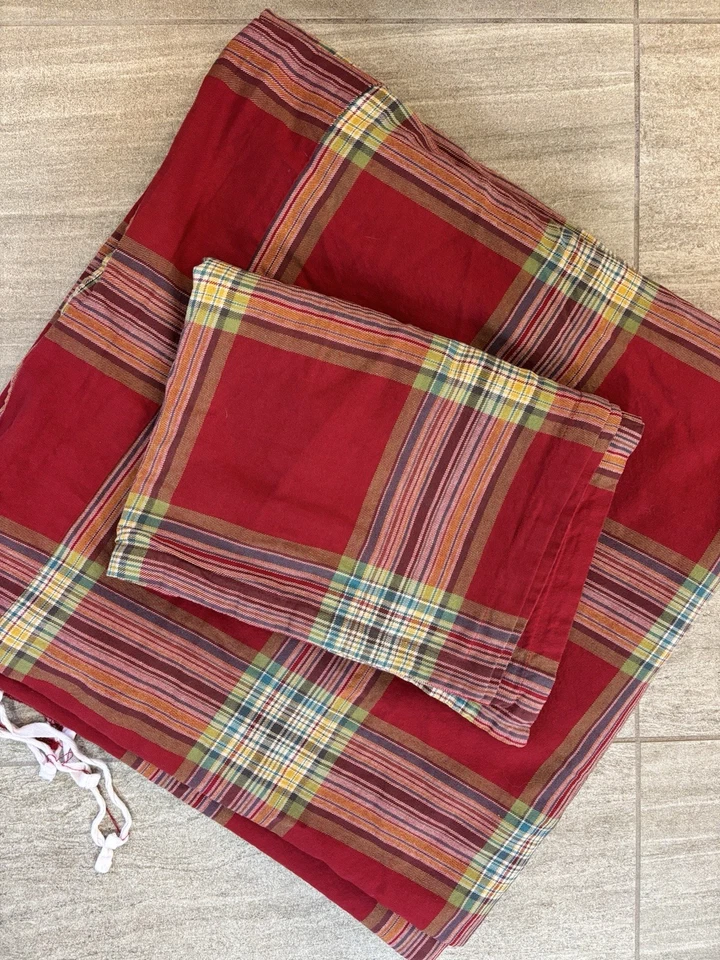 POTTERY BARN BLAKE PLAID CHRISTMAS DUVET + 2 SHAMS FULL/QUEEN - Image 4 of 4