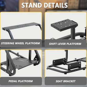 Marada Racing Simulator Cockpit Frame With Monitor Stand Fit Logitech G923 G920