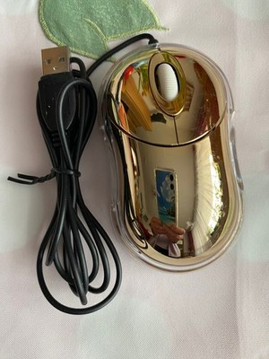 3D Optical Mouse, Mini USB Maus goldfarben