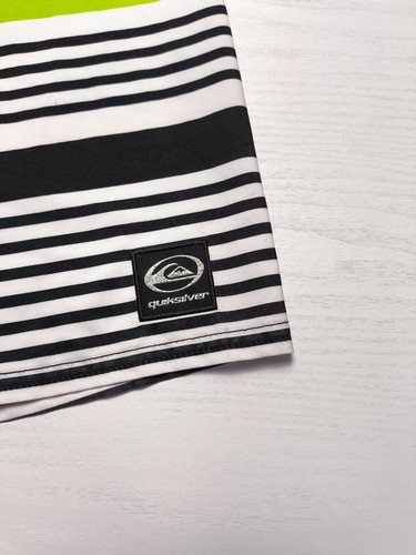 Quiksilver Bañador Hombre Blanco Negro Verde Rayas Bolsillo Talla 32 W32/46 ita - Imagen 5 de 12