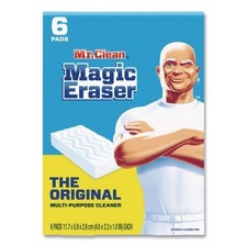 Mr. Clean Magic Eraser, 2.3 x 4.6, 1" Thick, White, 6/Pack