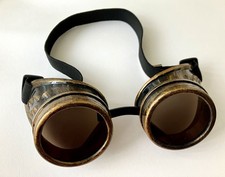 Vintage Style Steampunk Goggles Dark Lenses Adjustable Strap Cosplay Costume