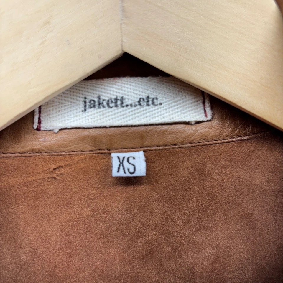 Jakett vintage etc. Chaqueta Motociclista Cuero Marrón Moto Cremallera XS Foto 2 de 4