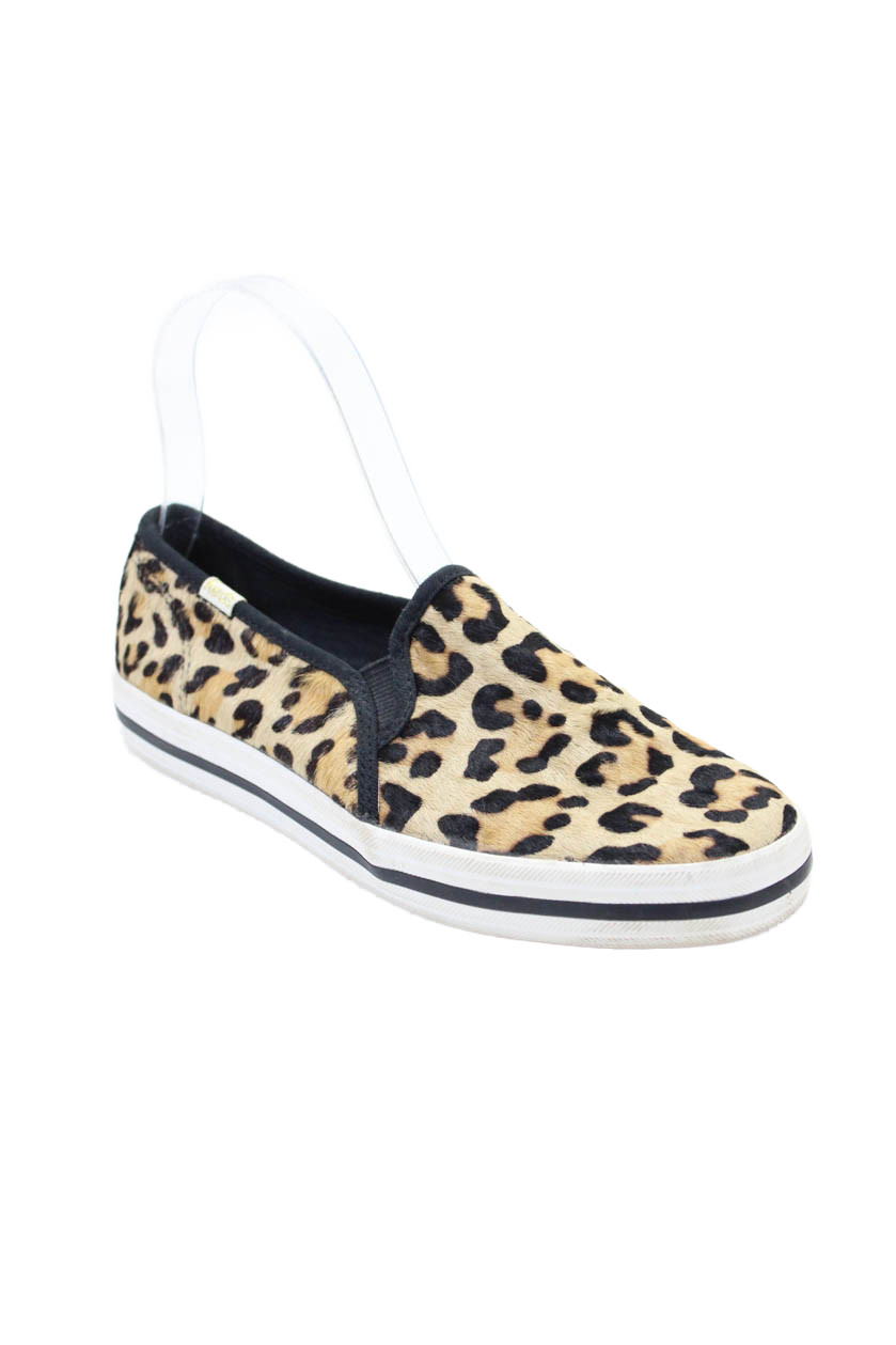 Kate Spade New York X Keds Womens Leopard Print Sneakers Shoes Brown Size 6