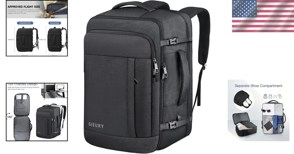 50升可扩展随身背包带TSA笔记本电脑隔层男女 — 第 2/4 张图片