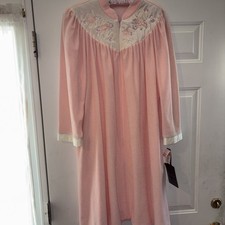 NWT Vintage Vanity Fair Long Sleeve Gown Made In USA Size L Pink