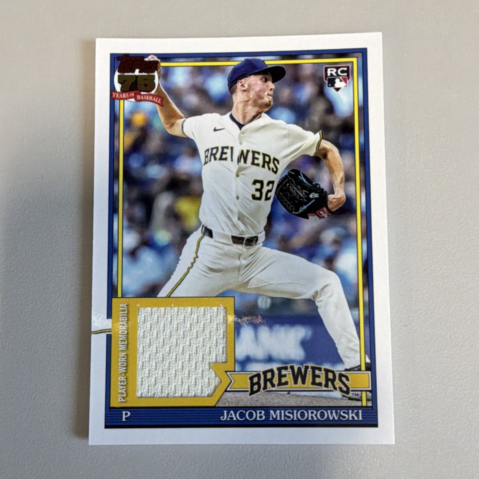 2026 Topps Series 1 - 1991 Topps Relic Jacob Misiorowski RC Brewers