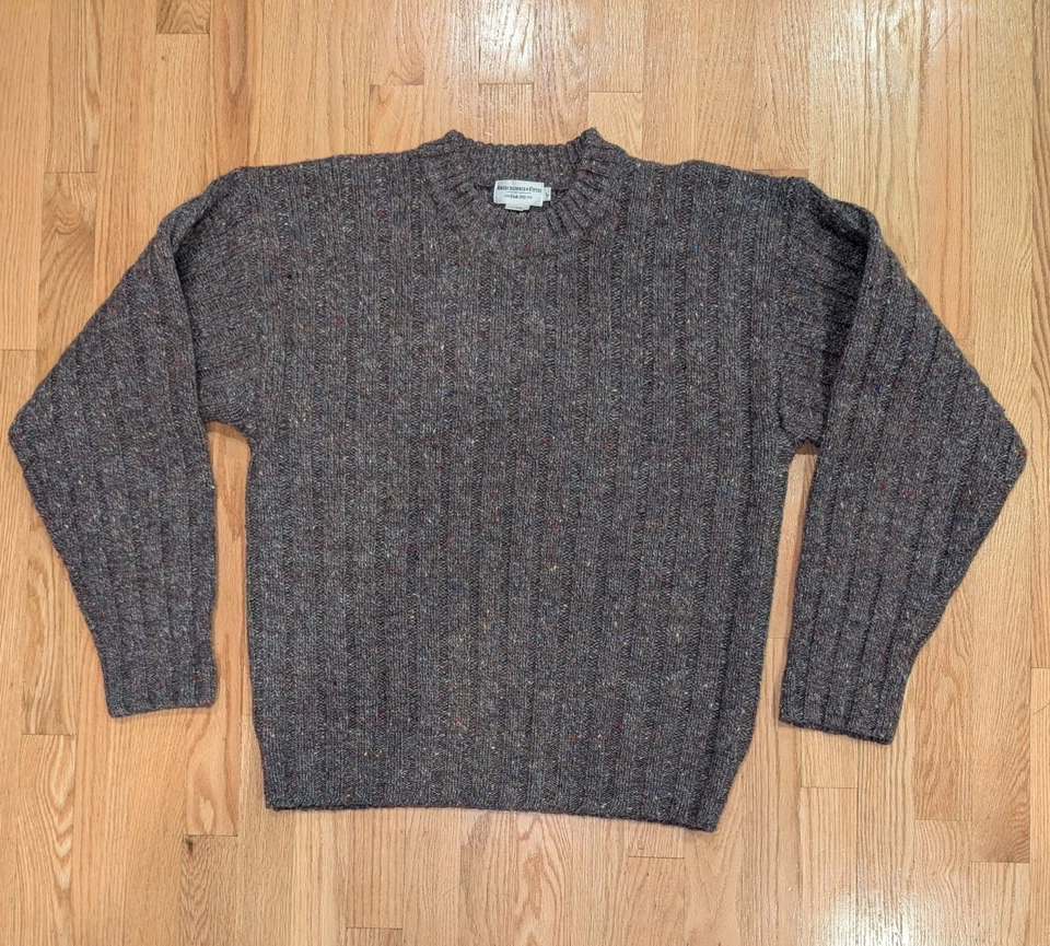 Vintage Abercrombie & Fitch Sweater Mens L Wool Crewneck Ribbed Hong Kong 90s - Image 2 of 4
