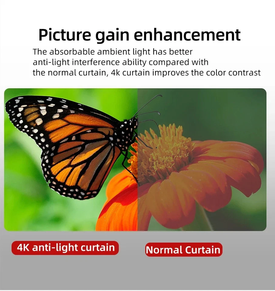 Portable Foldable Projector Screen 16:9 HD Outdoor Home Cinema Theater 3D Movie - Image 4 of 4