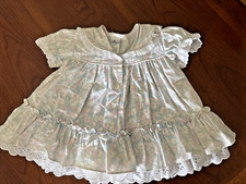 Vtg ESTATE BRYAN 18 Months Girl Toddler Baby Floral Dress Pink Blue w Lace
