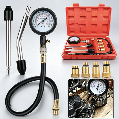 Engine Cylinder Compression Gauge Tester Kit Gas Engine Diagnostic Testing Tool-