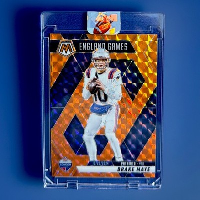 DRAKE MAYE - 2025 MOSAIC #258 - ORANGE PRIZM - ENGLAND GAMES 189/199 - PATRIOTS!