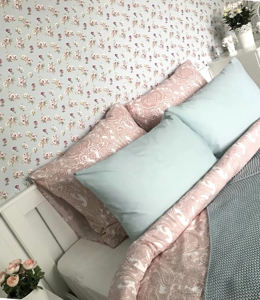 IKEA 2x Bettwäsche Set Jättevallmo Paisley Boho Orient Vintage mauve 140x200