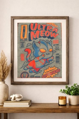 two face threads ultra meow super cat biggie patch custom wall art decor