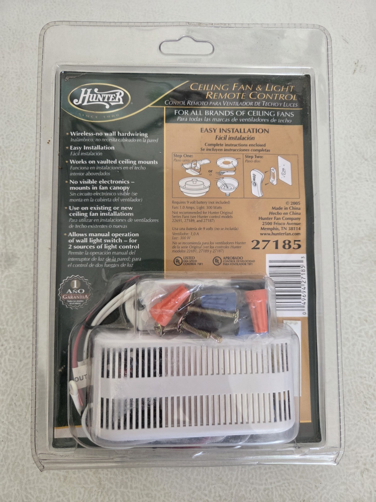 NOS Hunter Universal Ceiling Fan & Light Remote Control White 27185 ...