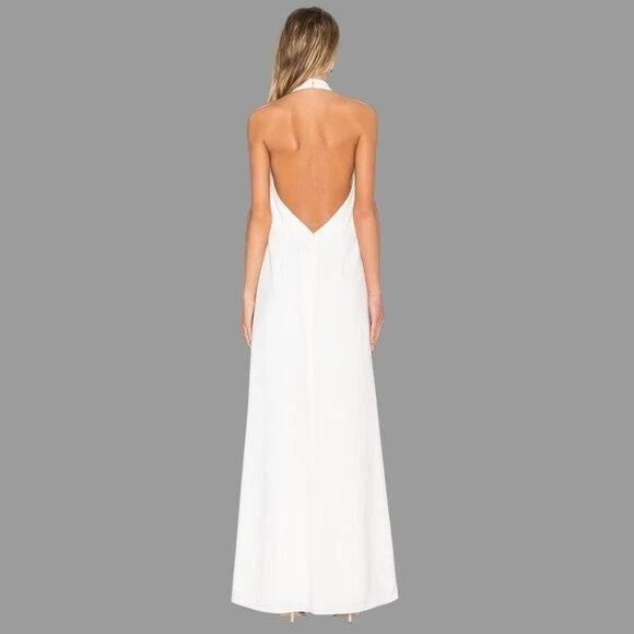 JILL JILL STUART V Neck Pleated Off White Gown Size 0 - Image 3 of 4