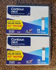 140 Contour Next Glucose Test Strips 10/26 Exp 10/2026 or later (2 x 70)