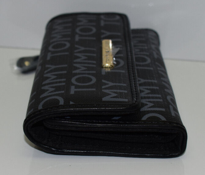 Tommy Hilfiger Tommy Logo Clutch Wallet Black Grey New! NWT | eBay