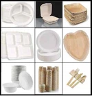 Safe SUPER RIGID Strong Bagasse Disposable Party Paper Plates Cups Biodegradable