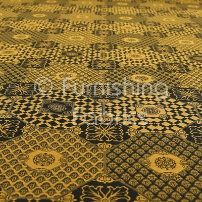 Leichter Chenille Patchwork Muster goldfarben Polster Vorhangstoff
