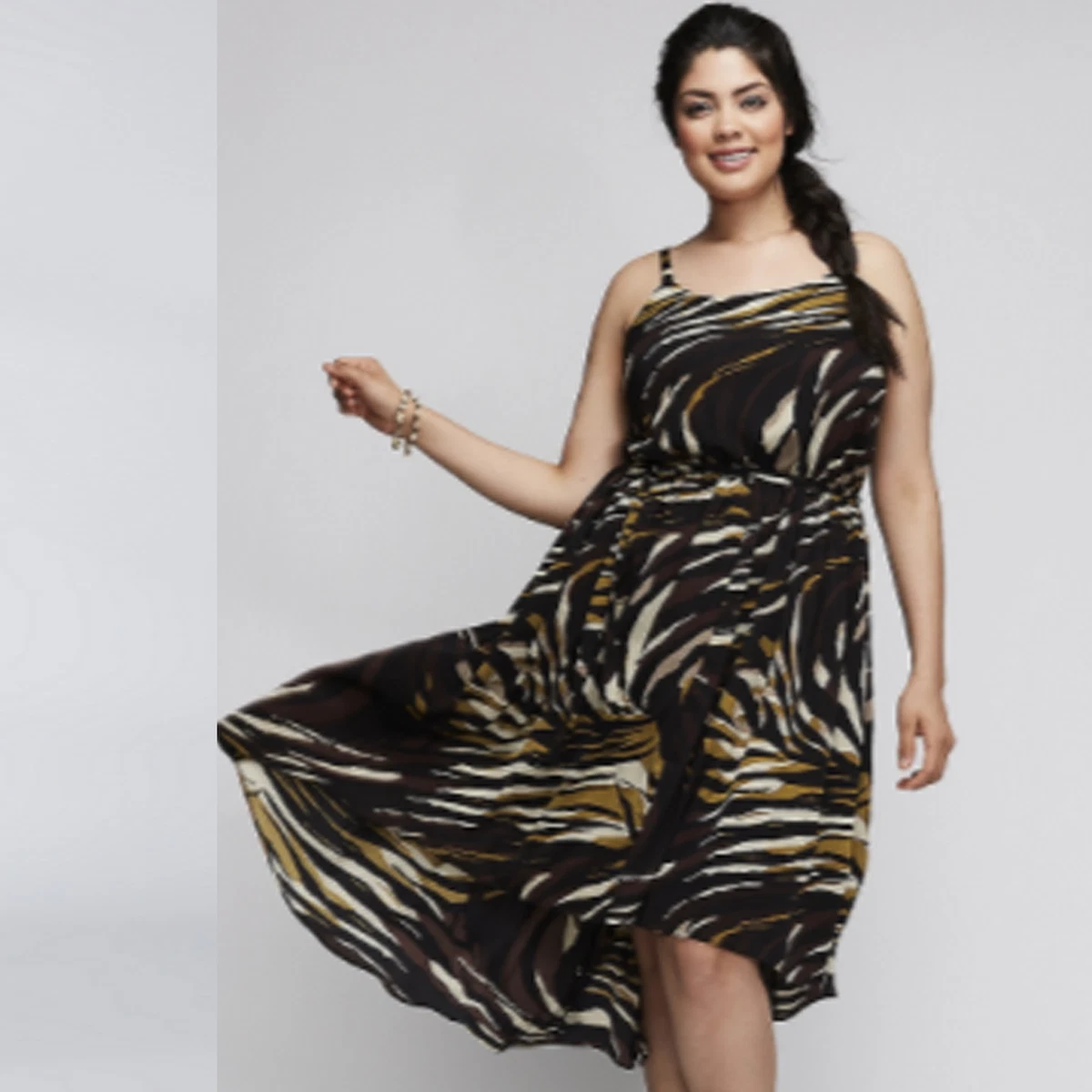 Fit and flare slip clearance dress