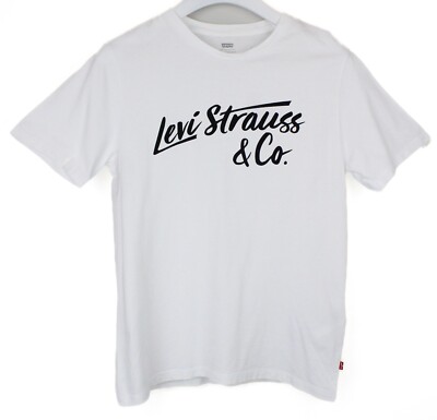LEVI'S T-Shirt Herren S (SMALL) Trikot Rundhals Kurzarm Weiß