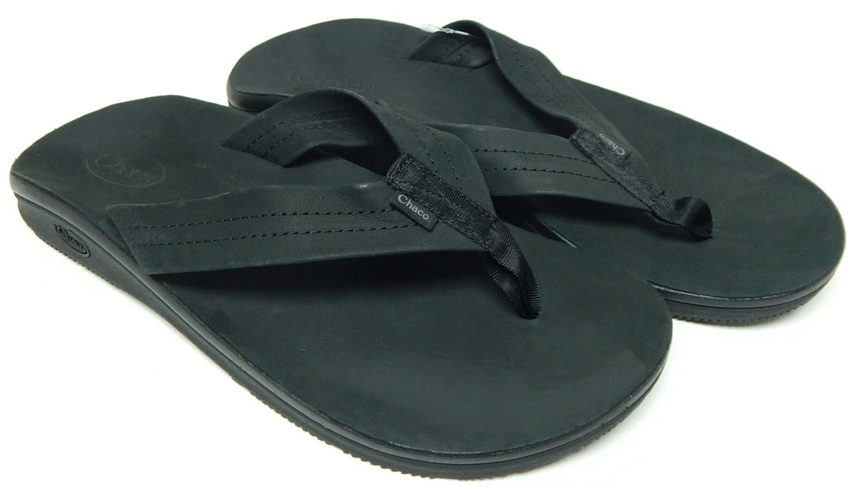 Chaco Size 13 Classic Black Leather Flip-Flop Toe Post Thong Sandals J104513 CHACO WOMEN main image 4