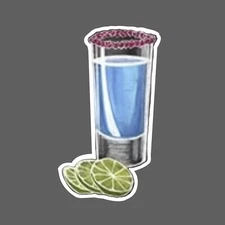 Blue Kamikaze Sticker Drinking Waterproof