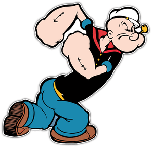 popeye the sailor man kids cartoon car bumper window locker sticker