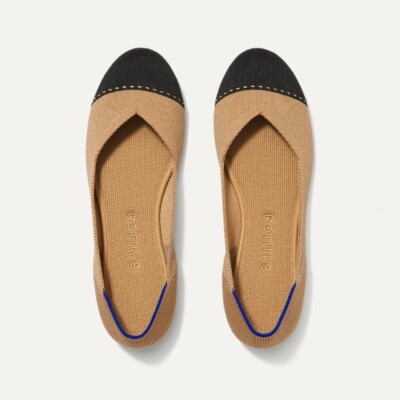 Rothy s The Point Camel Captoe Women's Size 8.5 New Flats Shoes