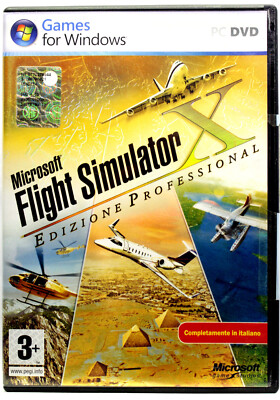 MICROSOFT FLIGHT SIMULATOR X ITALIAN PROFESSIONAL EDITION PC GAME 2 DVD 81451