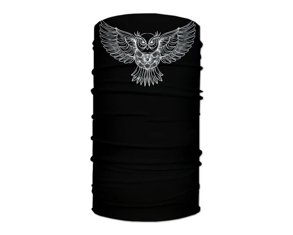 Washable Fabric Face Cover Neck Gaiter With Unique Print Owl Design EU Made - Image 2 of 4