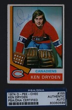 Ken Dryden Signed 1974 Canadiens O Pee Chee Hockey Card PSA No Personalization