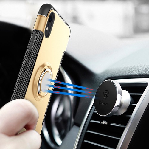 For iPhone X/7/8/8 Plus/11/12/13 Slim Case Magnetic Shockproof Ring Holder Stand - Picture 14 of 33