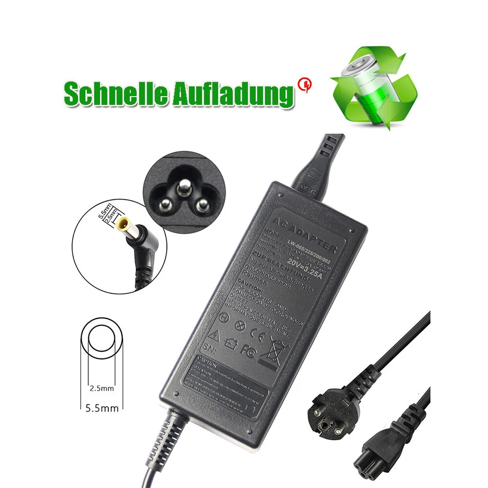 Netzteil Ladegerät für Fujitsu Siemens Amilo A1650G Li 2727 V5535 20V 3.25A 65W - Bild 2 von 4