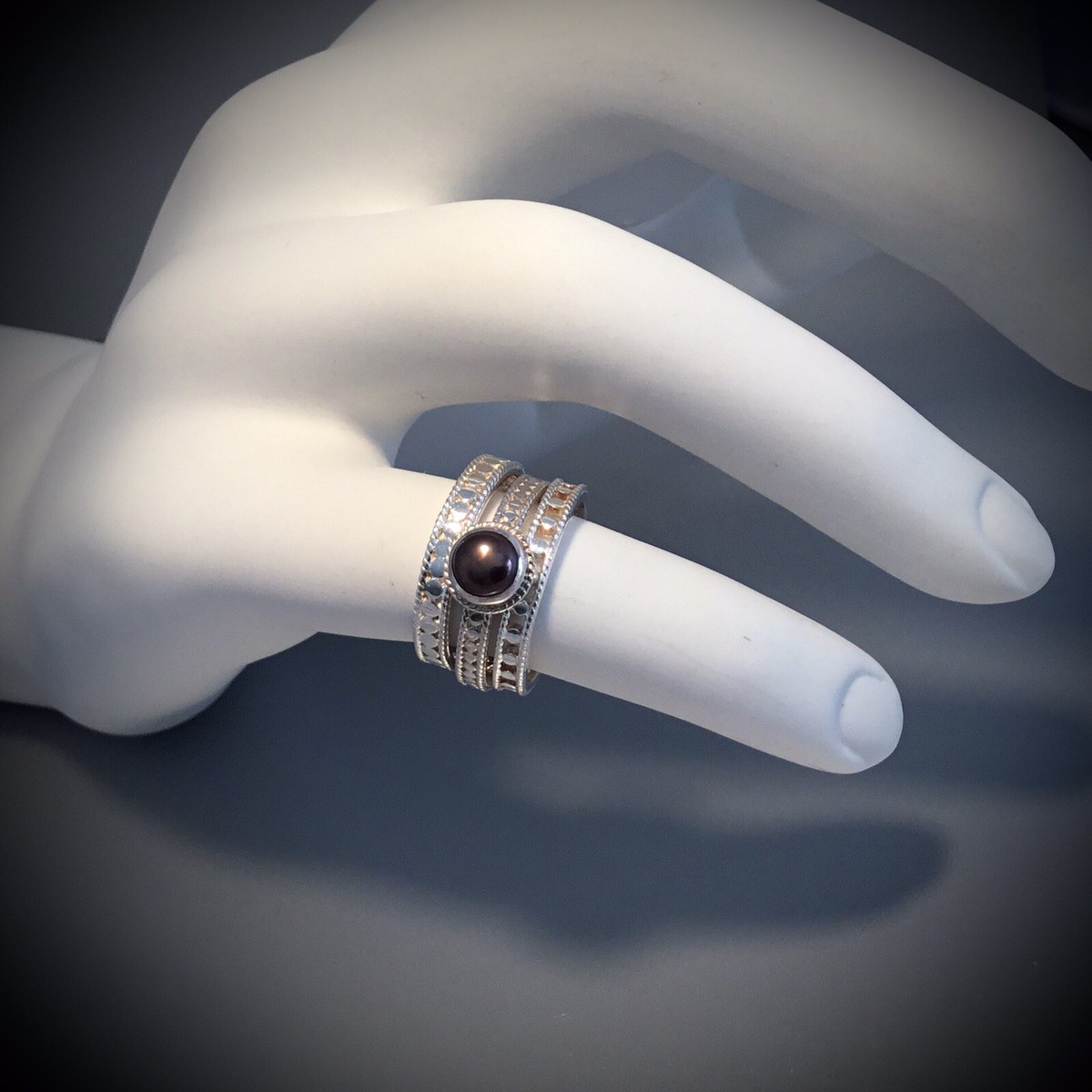 SOLD OUT! ANNA BECK STERLING SILVER MM SIMULATED PEARL STACKING