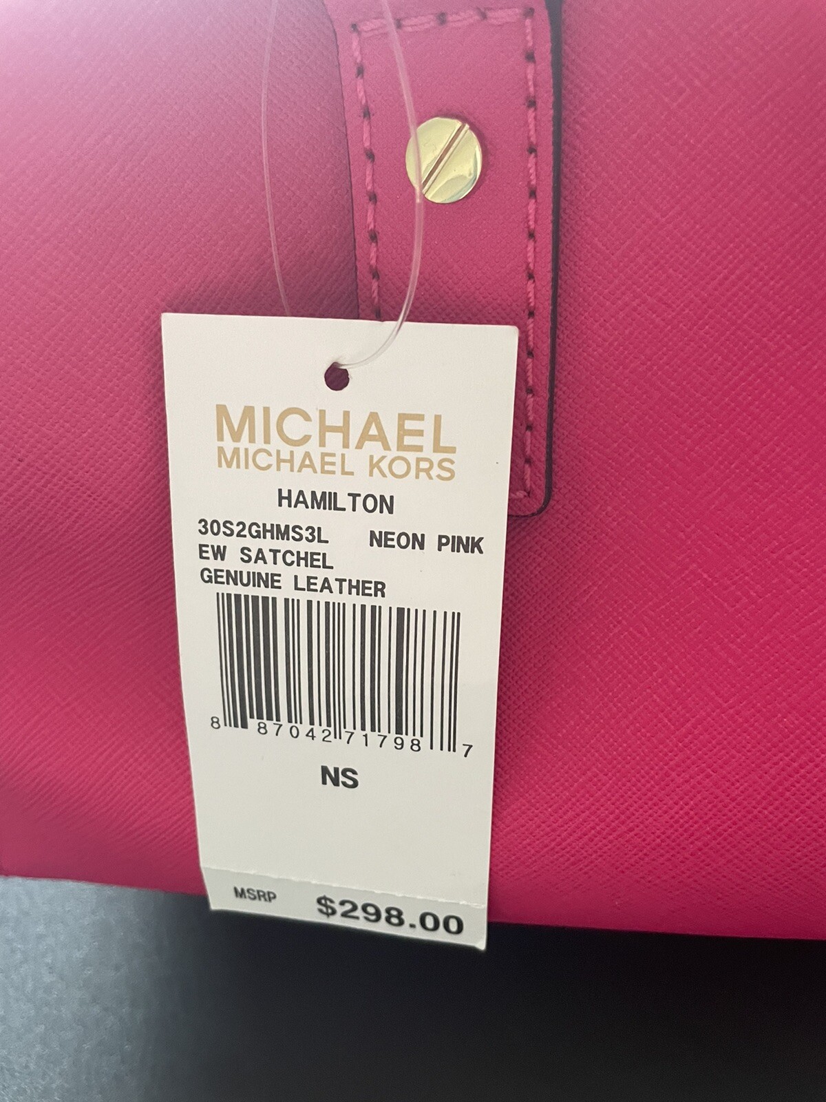 Brand New Rare Michael Kors Neon Pink Hamilton Bag And Matching Wallet image 2