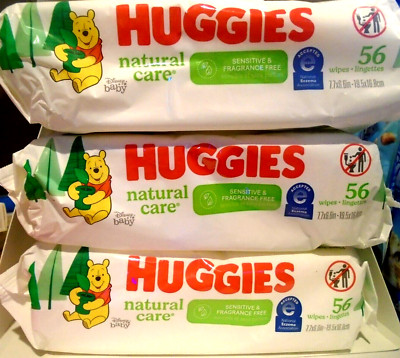 Huggies Natural Care Sensitive Baby Wipes Fragrance Free 168 Total Wipes