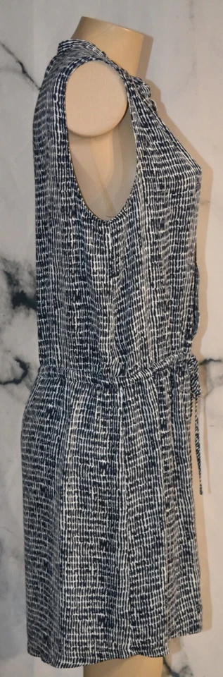 Vestido HILARY RADLEY Negro Blanco Estampado Cordón Cintura Sin Mangas 12 Foto 4 de 4