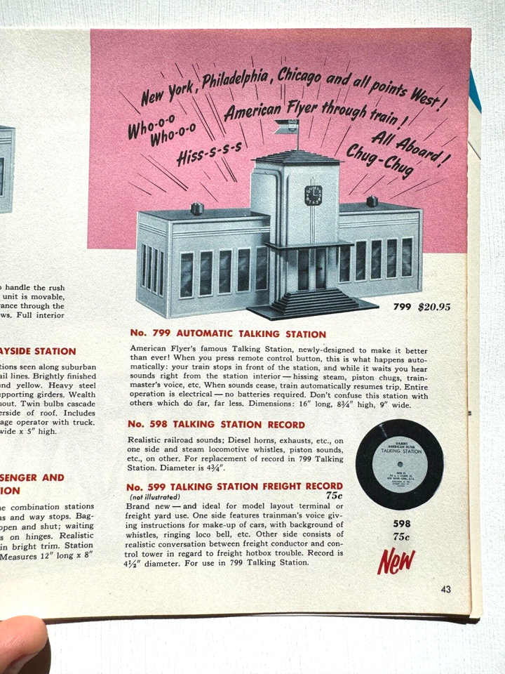 1956 Gilbert American Flyer Model Train Catalog Great Condition Nice