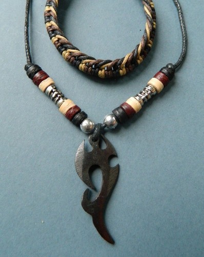 Necklace Celtic Maori Tribal Surfer Surf Mens Boys Jewellery Viking Bead Pendant - Picture 4 of 28