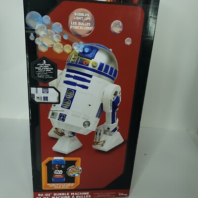Star Wars R2-D2 Bubble Machine Disney Sound Lights Head Rotates 16