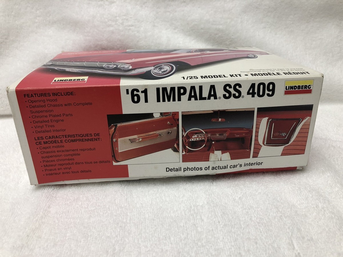 Lindberg '61 Impala SS 409 Model - Kit# 72163 1/25 Scale 1st