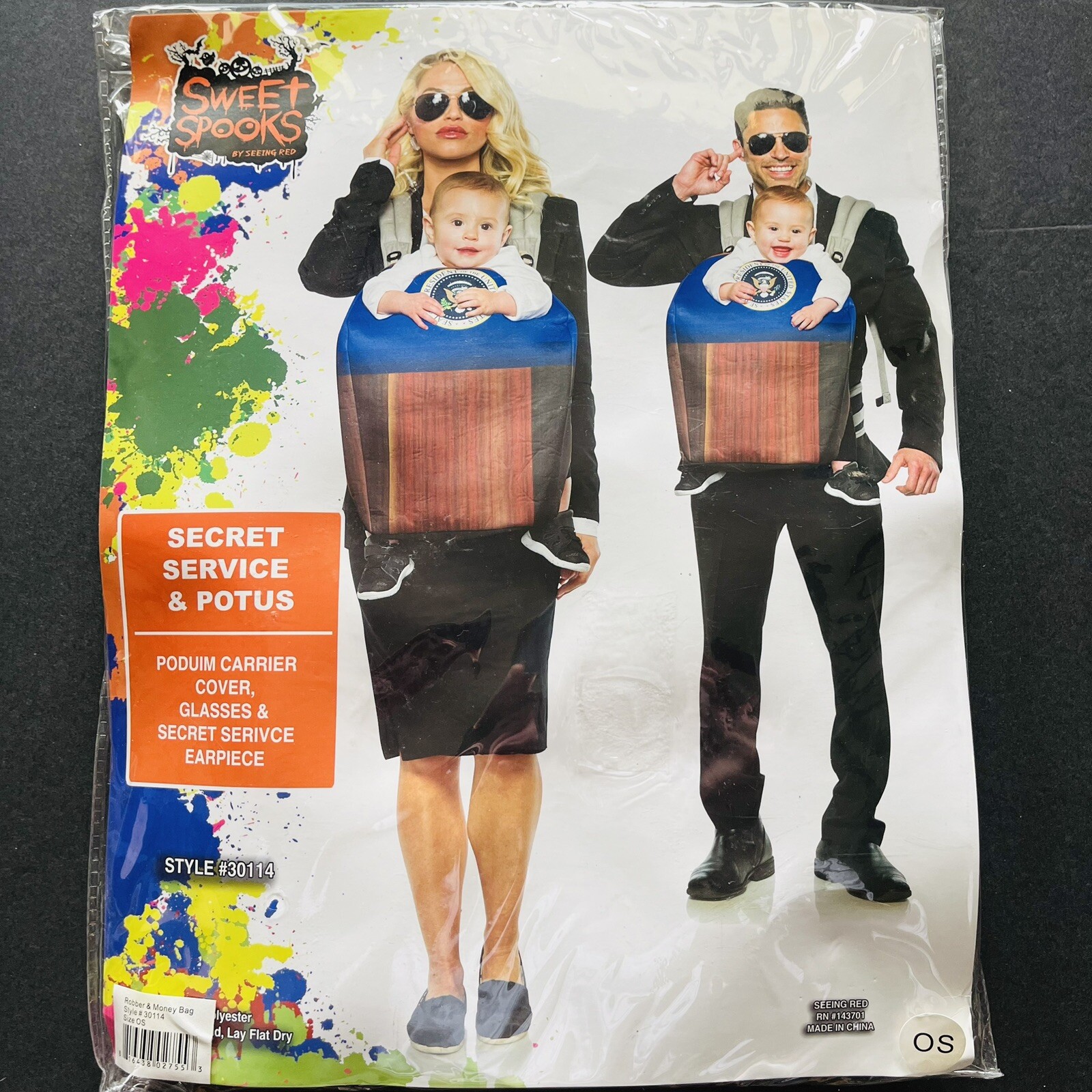 Adult's Baby And Me Secret Service POTUS Carrier Costume Accessory Kit NEW