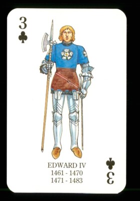 1 x Spielkarte von König Eduard IV 1441-1470 & 1471-1483   3 der Vereine ZU 18