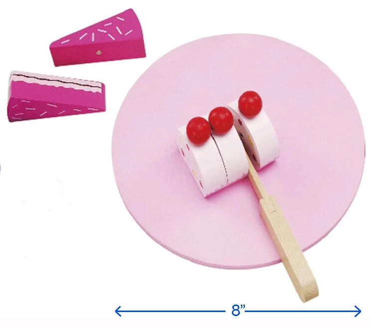 Juguete de comida Montessori de madera para simular - Juego de postres y pasteles para niños a la hora del té Foto 4 de 4