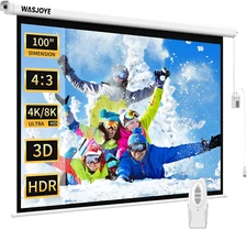 Motorised Projector Screen 100" - 4:3 Electric Projector Screen Wall/Ceiling Mou